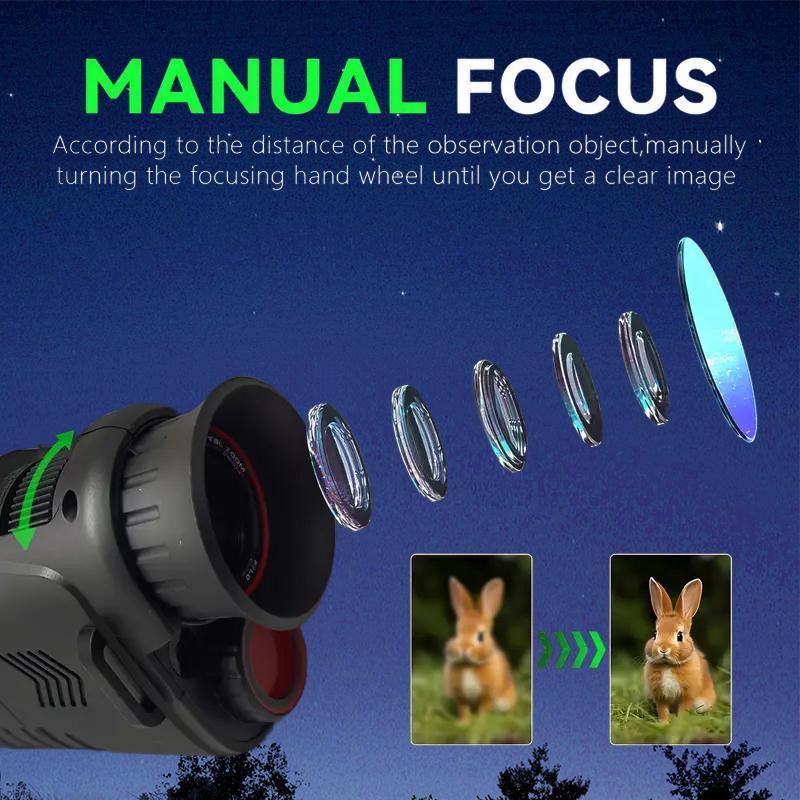 USB Rechargeable Infrared Zoom Night Vision Goggles, Outdoor Camping Telescope, Long Standby Telescope for Cave Exploration