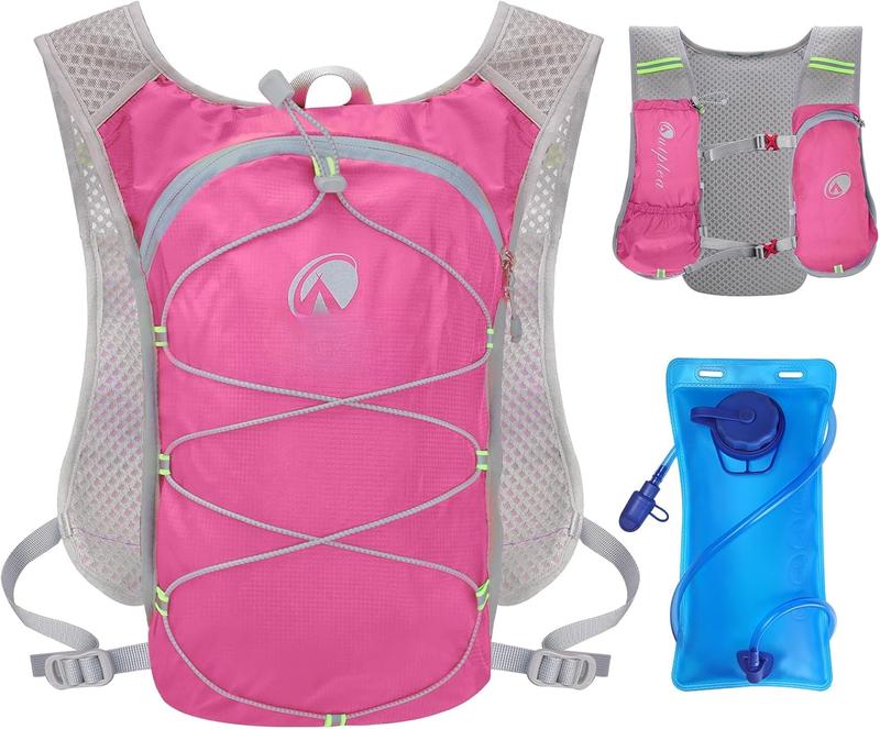 Small Water Backpack, Festival Hydration Vest, Hydro Pack with 2L Water Bladder, Lightweight Hydropack Running Water Vest for Women Men Runners Hiking Camping Biking Climbing