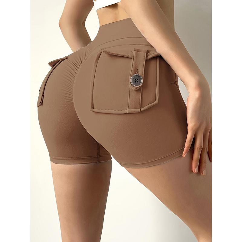 2024 new style nude three-quarter pants sexy yoga pants summer high-waisted peach hip-lifting exercise shorts fitness pants