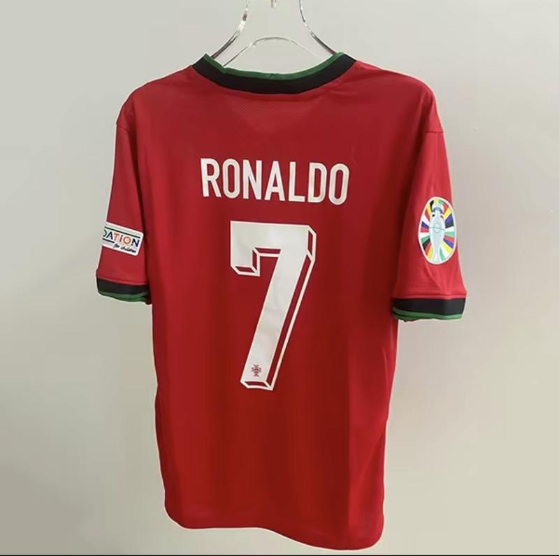 2024 European Cup Portugal Home andaway kit No.7 Ronaldo, Children's suit ShortSleeve Breathable Football Jersey