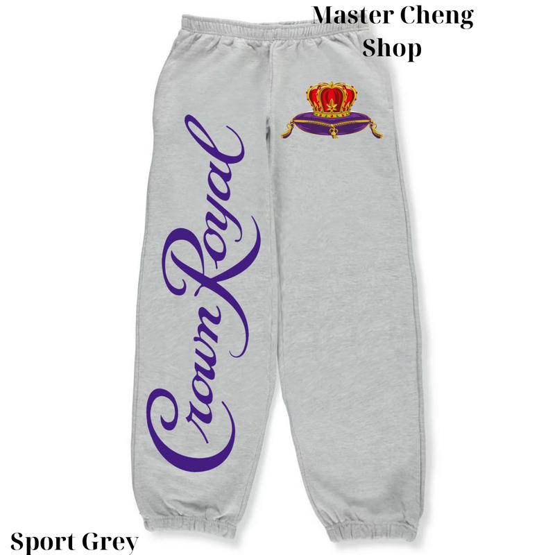 Streetwear Graphic Crown Royal Unisex Sweatpants For Running, Streetwear Hip Hop Joggers, Men Sweatpants Gift, Gift For Him Menswear Trouser