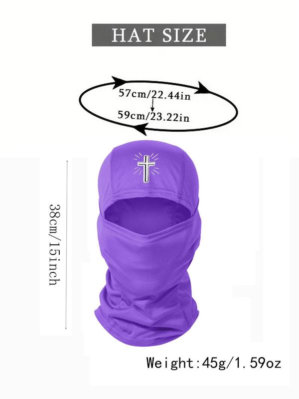 Unisex Sporty Cross Printed Face Covering Mask,  Trendy Outdoor Cycling Balaclava Hat, Windproof Sun Protection Face Covering Mask for Men & Women