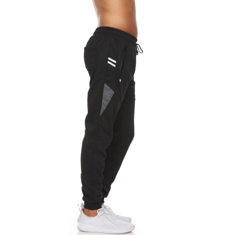 (3-Pack) Men's Moisture-Wicking Essential Jogger Pants with Zipper Pockets