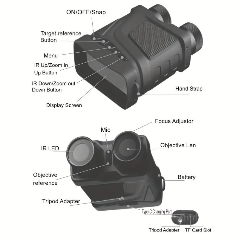 5X Digital Zoom Night Vision Goggles - 1080P HD 850nm Infrared Binoculars Device with 300m Full Dark Range for Outdoor Camping, Nighttime Surveillance, and Wildlife Observation