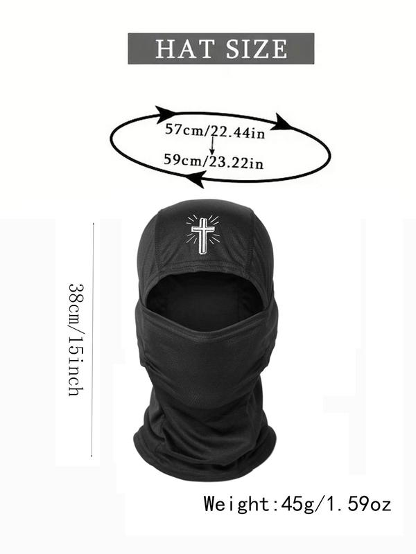 Unisex Sporty Cross Printed Face Covering Mask,  Trendy Outdoor Cycling Balaclava Hat, Windproof Sun Protection Face Covering Mask for Men & Women