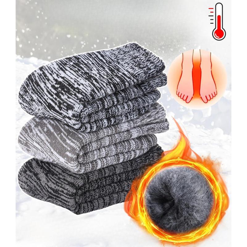 3 Pairs Thermal Boot Socks for Women Men Ski Thick Winter Warm Insulated Heated Socks for Extreme Cold Weather