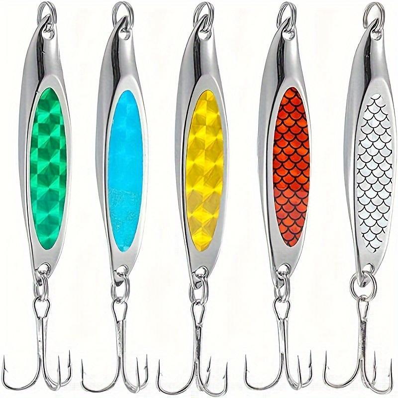 Fishing Lure, 5 Counts Colorful Fishing Lure with Hook, Fishing Accessories for Outdoor Fishing, Fishing Supplies