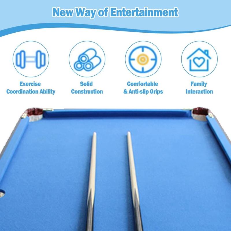 55' Billard Table, Stable Pool Table Foldable Pool Game Table Billard Snooker Sets for Adult Teenagers Kids with Cues, Triangle,