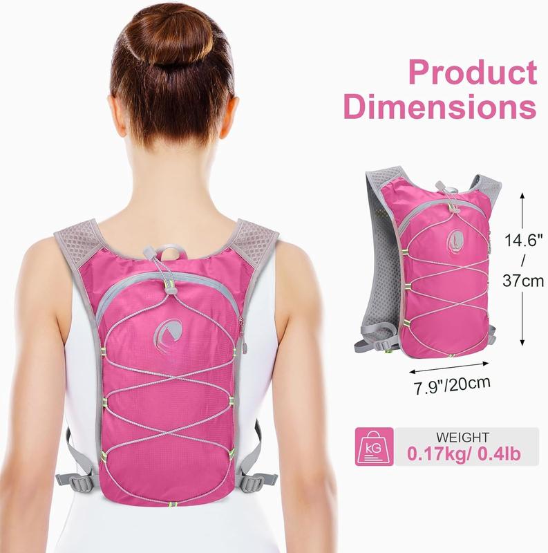 Small Water Backpack, Festival Hydration Vest, Hydro Pack with 2L Water Bladder, Lightweight Hydropack Running Water Vest for Women Men Runners Hiking Camping Biking Climbing