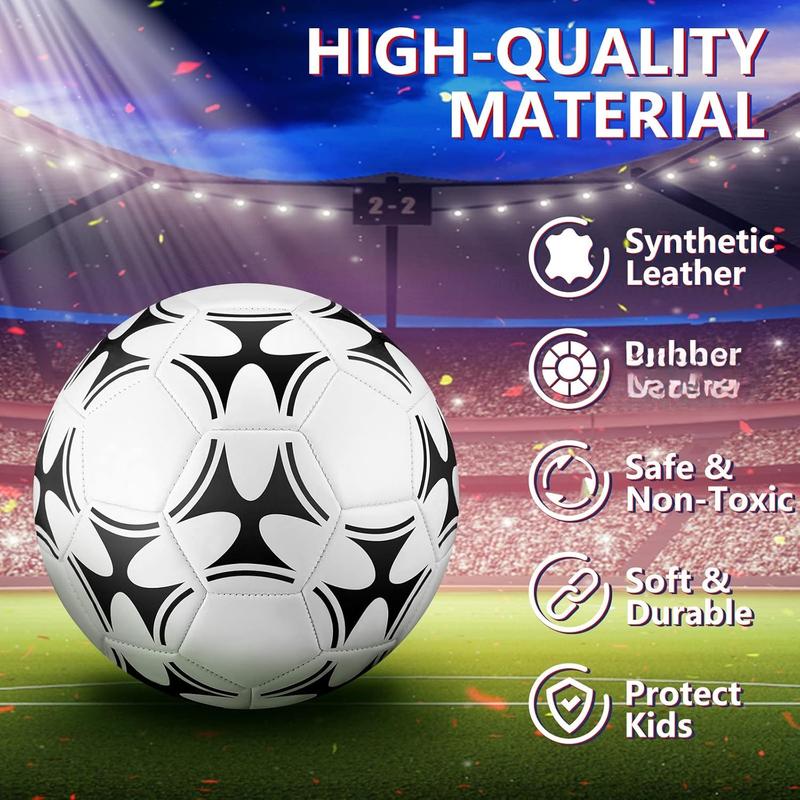 4 count Soccer Ball with Pump Operation Christmas Official Size Outdoor Indoor Soft Soccer Balls Bulk for  Christian Charity Donation  Gift for  Youth Adult