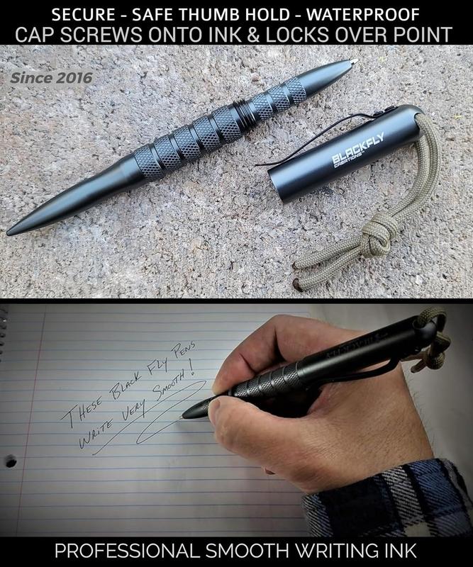 Tactical Pen Self Defense Weapon EDC Survival Tool, SWAT Military Police Gear Glass Breaker Kubaton, Drilled Cap for Lanyard or Keychain, 2nd Ink Refill & Gift Box Gray or   Quality Guarantee